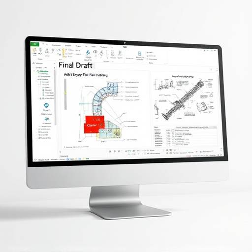Interface du logiciel Final Draft - Illustration